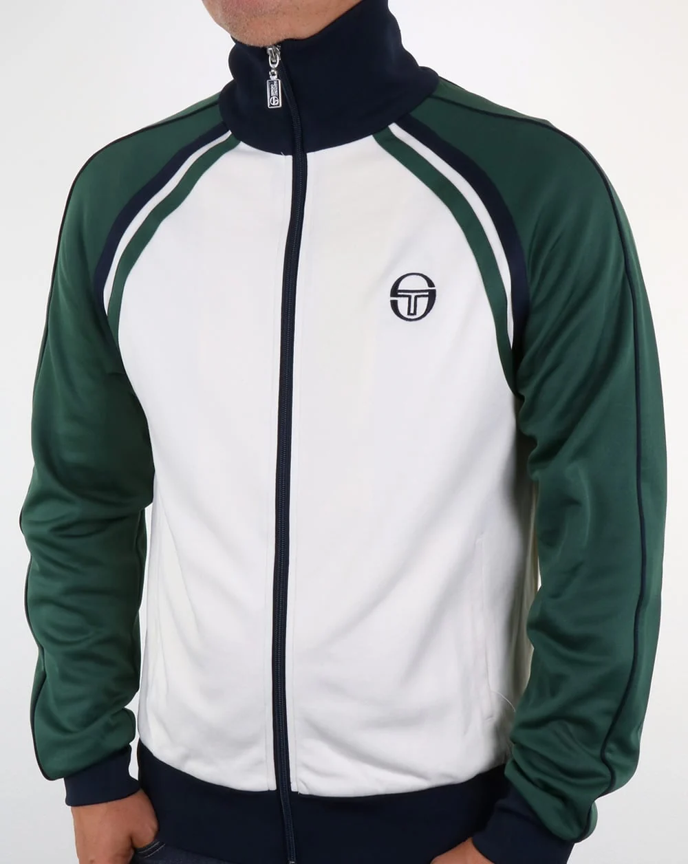 Sergio Tacchini Ghibli Track Top Ivory/Forest Green