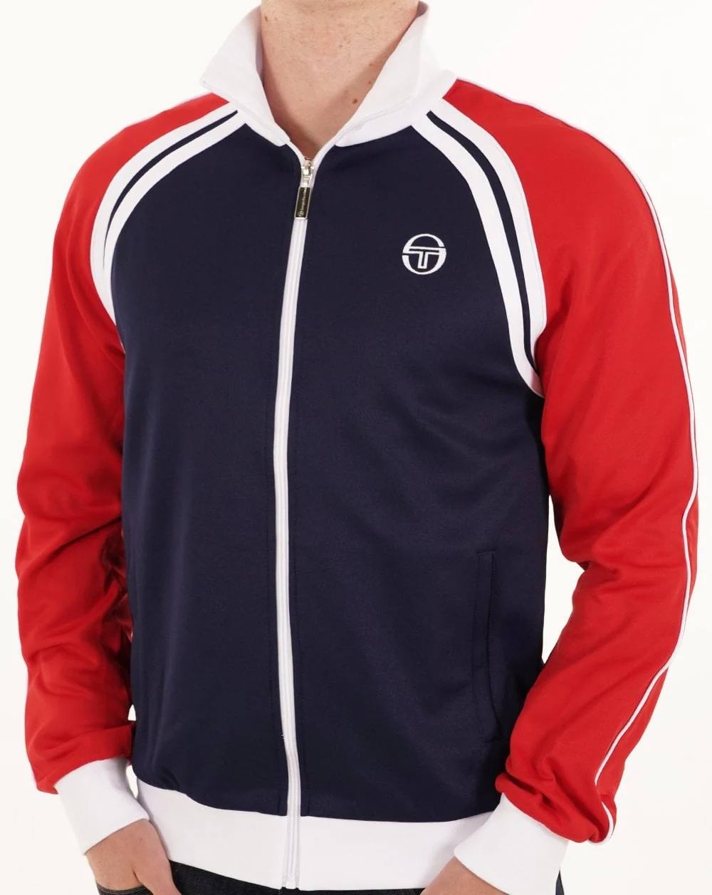 Sergio Tacchini Ghibli Track Top Navy Red - Image 4