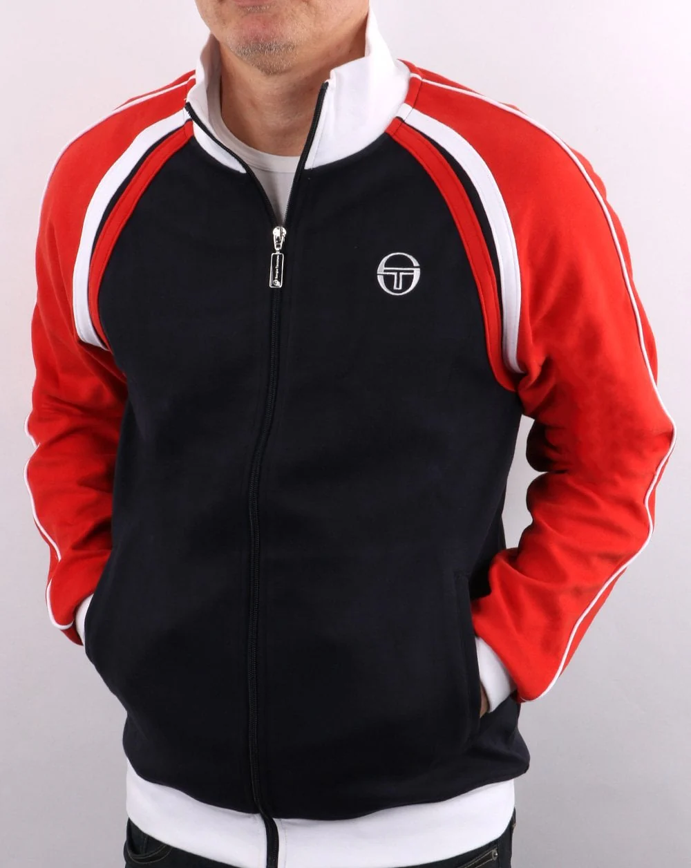 Sergio Tacchini Ghibli Track Top Navy/White/Red - Image 2