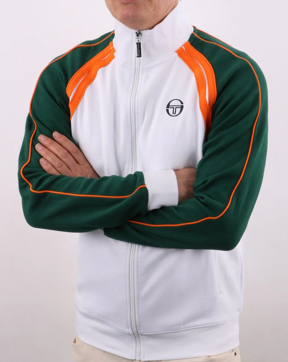 Sergio Tacchini Ghibli Track Top White/Green/Orange - Image 4