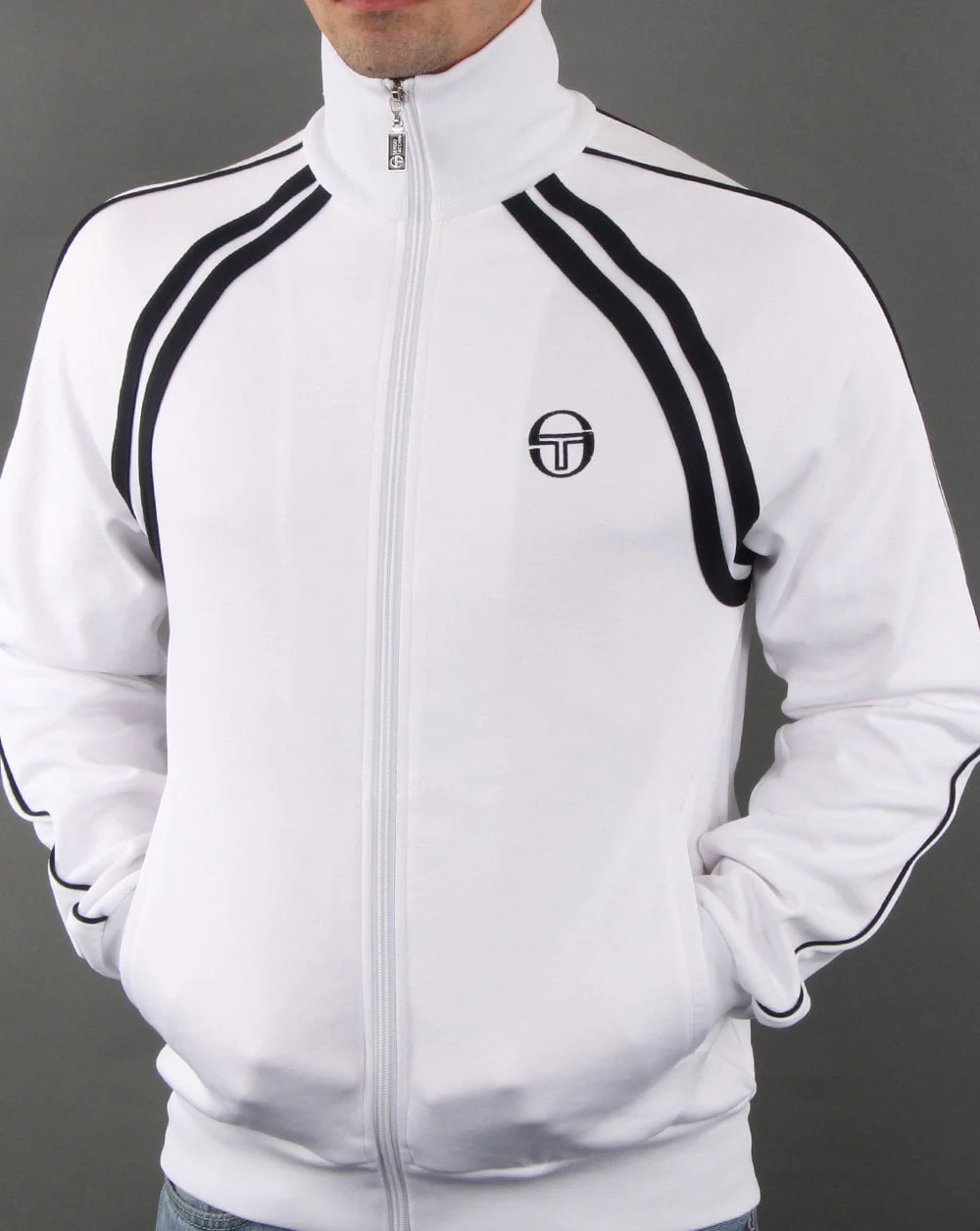 Sergio Tacchini Ghibli Track Top White/navy - Image 3