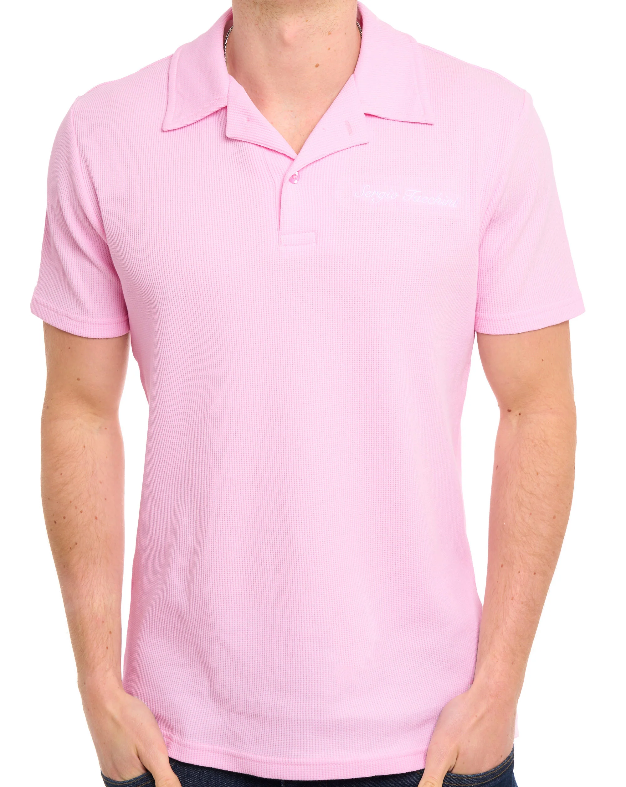 Sergio Tacchini Signature Revere Polo Pink - Image 3