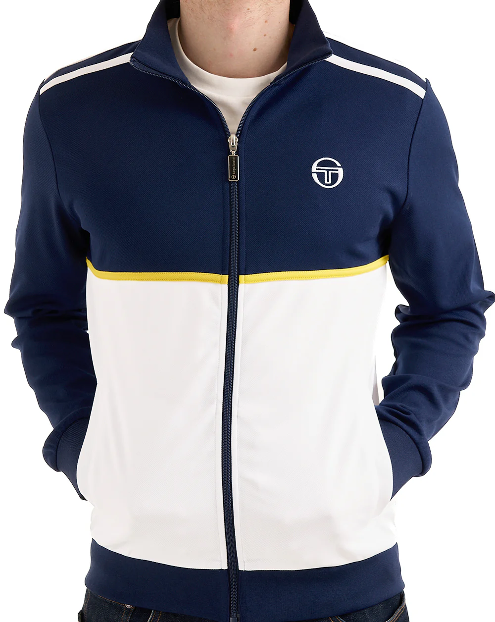 Sergio Tacchini Locchi Track Top Navy Blue / White - Image 3