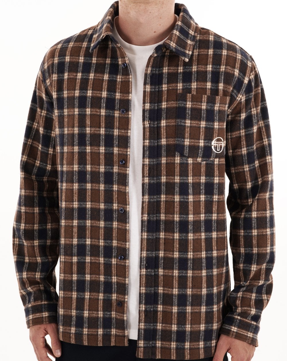 Sergio Tacchini Marcus Check Shirt Navy Blue