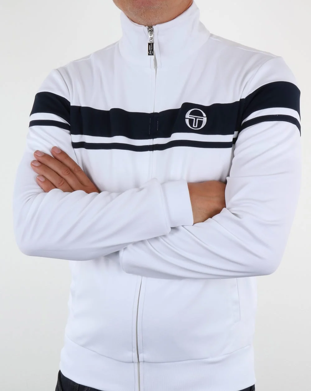 Sergio Tacchini Masters II Track Top White/Navy - Image 3