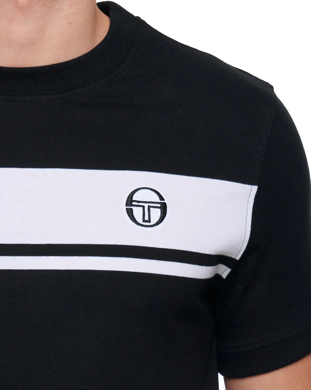 Sergio Tacchini Masters T Shirt Black/White - Image 3