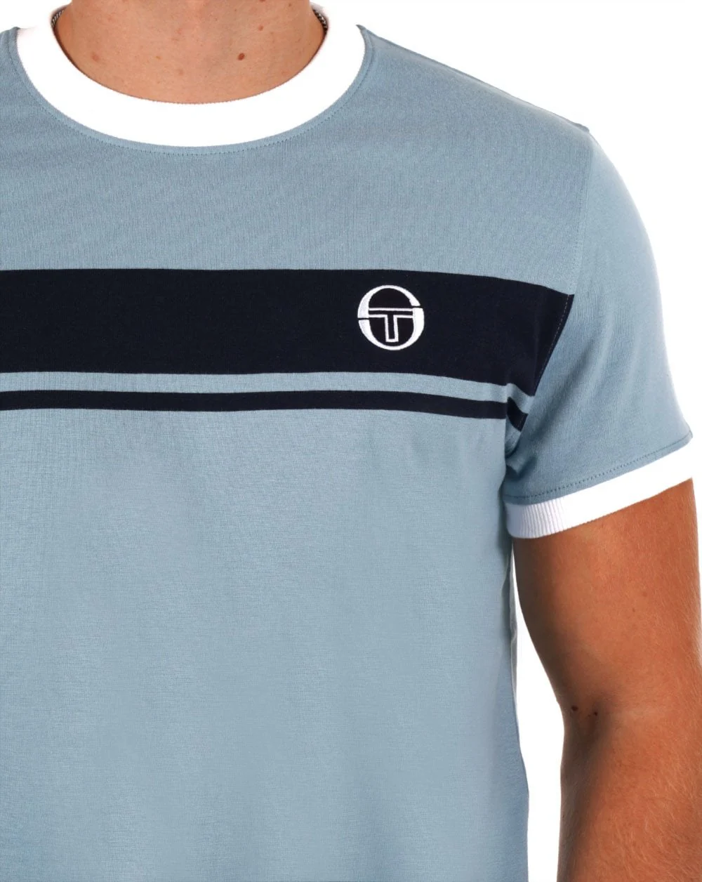 Sergio Tacchini Masters T Shirt Dusky Blue/Navy - Image 2