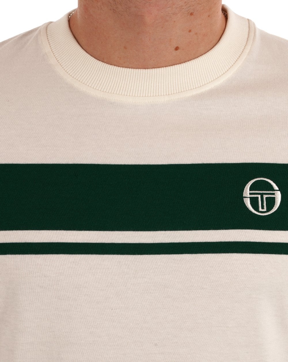 Sergio Tacchini Masters T Shirt Gardenia/Green - Image 3