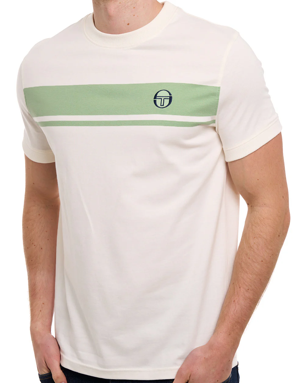 Sergio Tacchini Masters T Shirt Gardenia / Green - Image 2