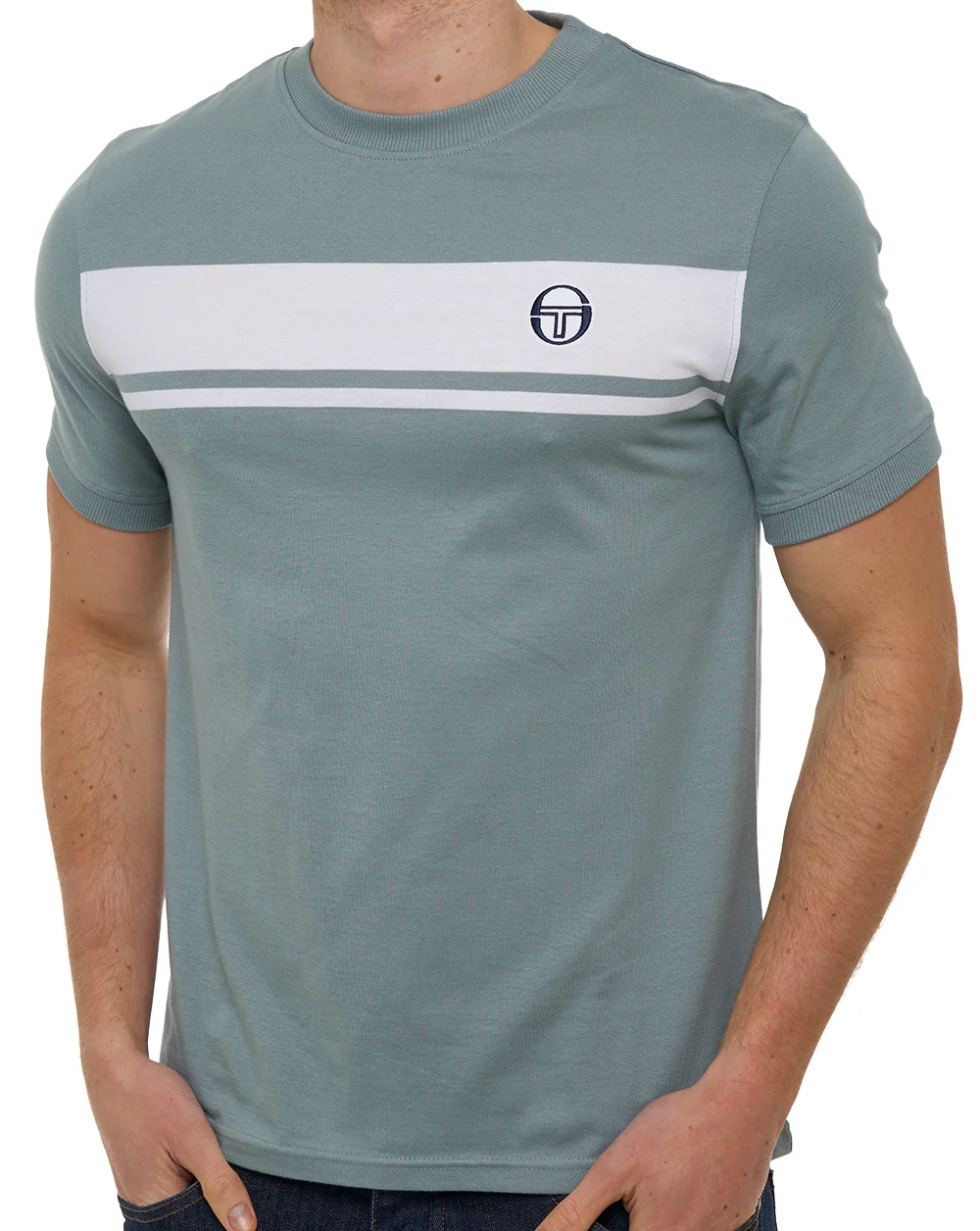 Sergio Tacchini Masters T Shirt Lead/White - Image 2