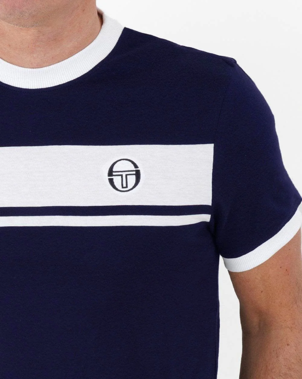 Sergio Tacchini Masters T Shirt Navy/White - Image 2