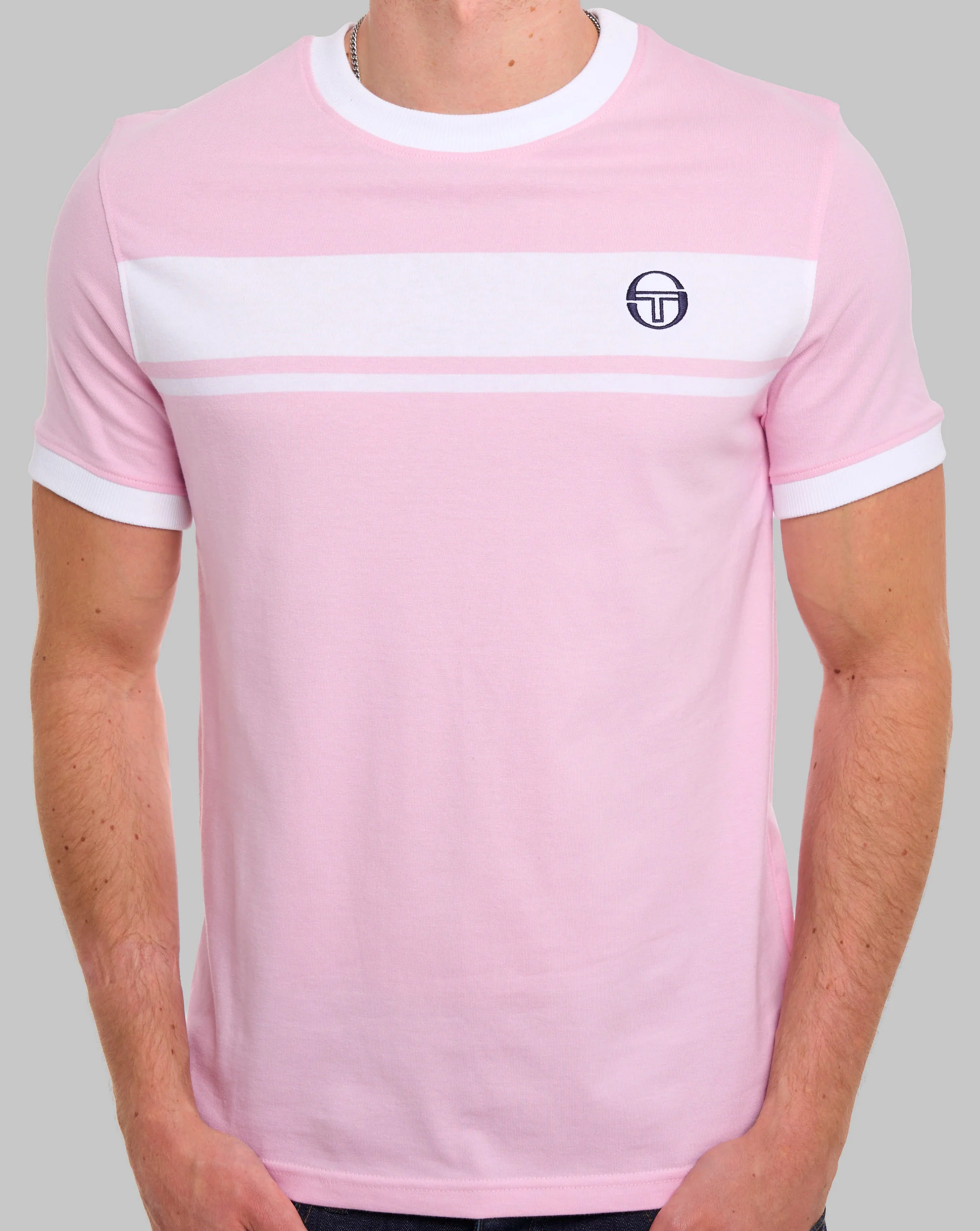 Sergio Tacchini Masters T Shirt Pink/White - Image 3