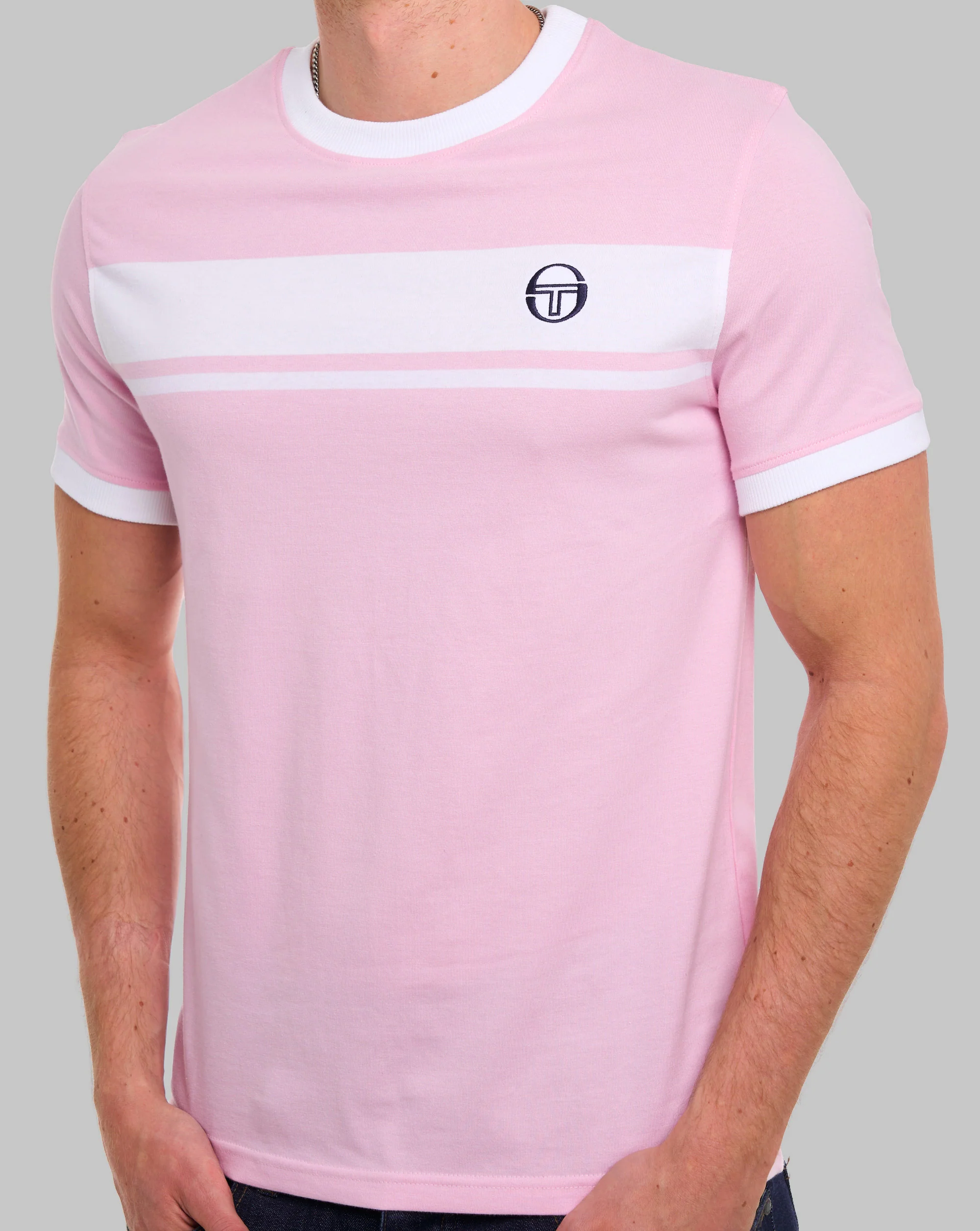 Sergio Tacchini Masters T Shirt Pink/White - Image 4