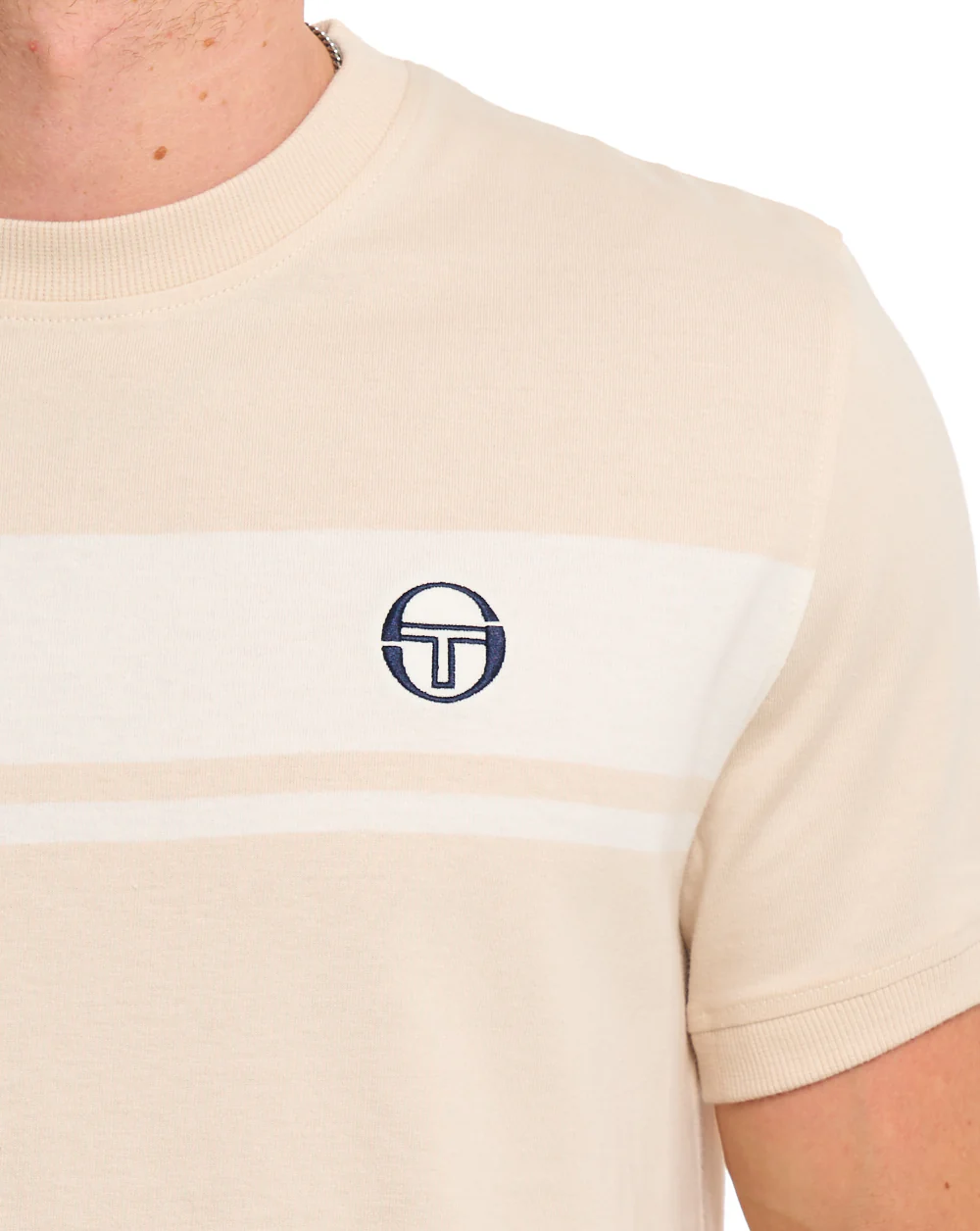 Sergio Tacchini Masters T Shirt Sandshell/Gardenia - Image 3