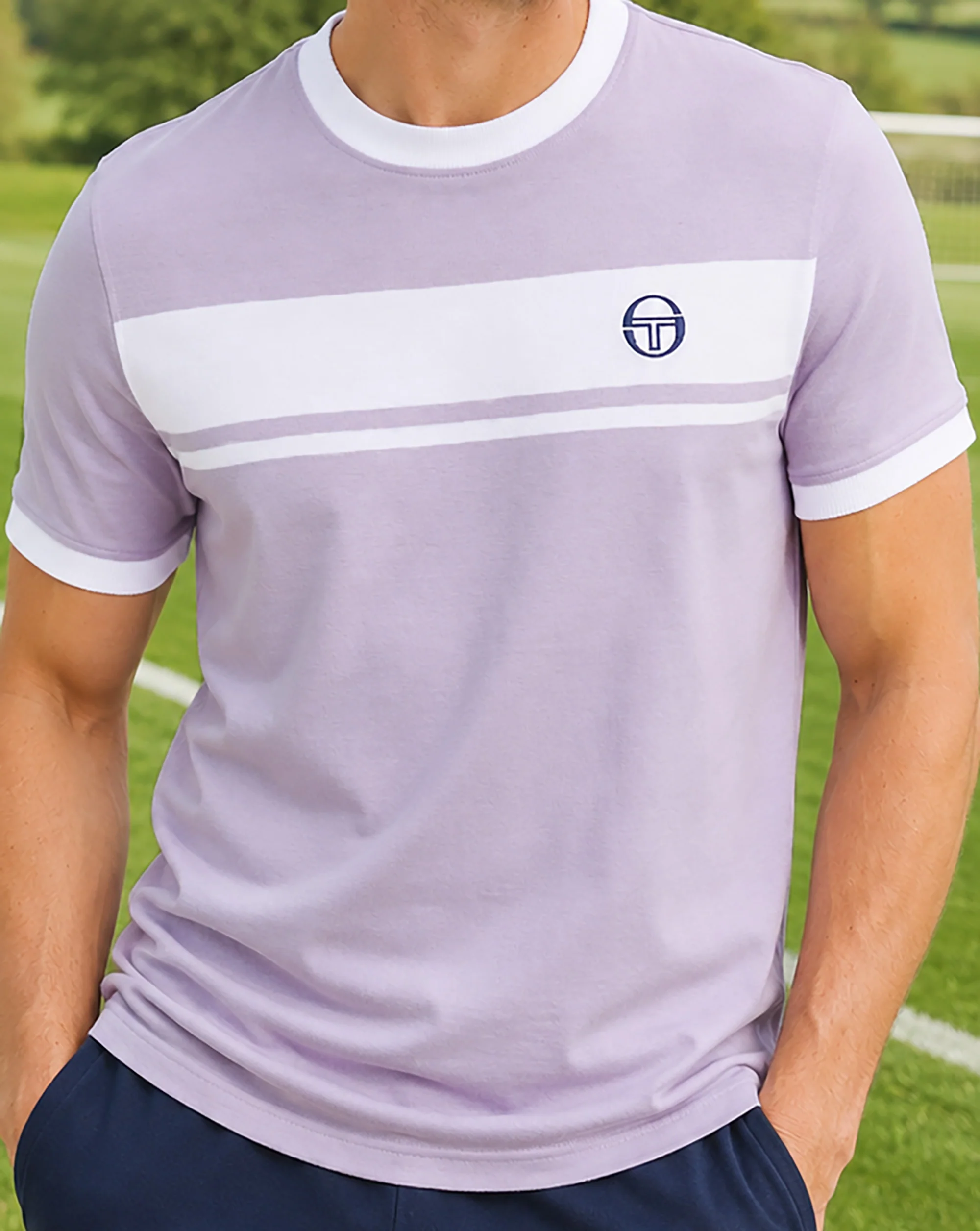 Sergio Tacchini Masters T Shirt Lilac White