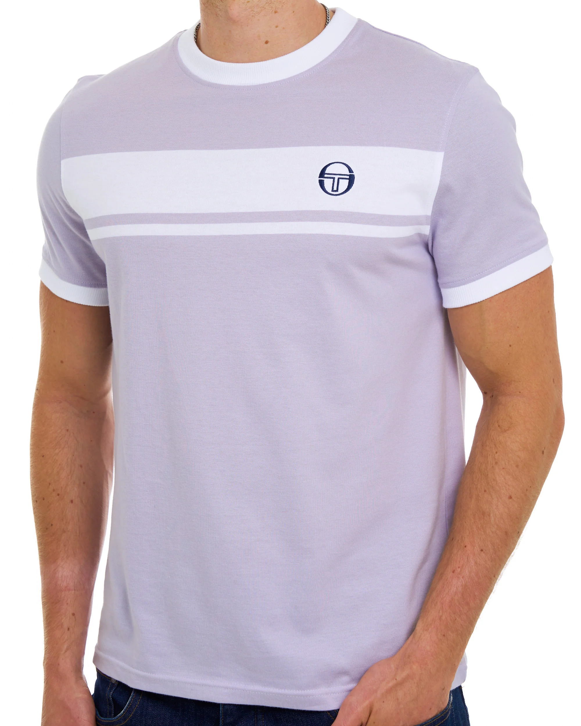 Sergio Tacchini Masters T Shirt Lilac White - Image 2