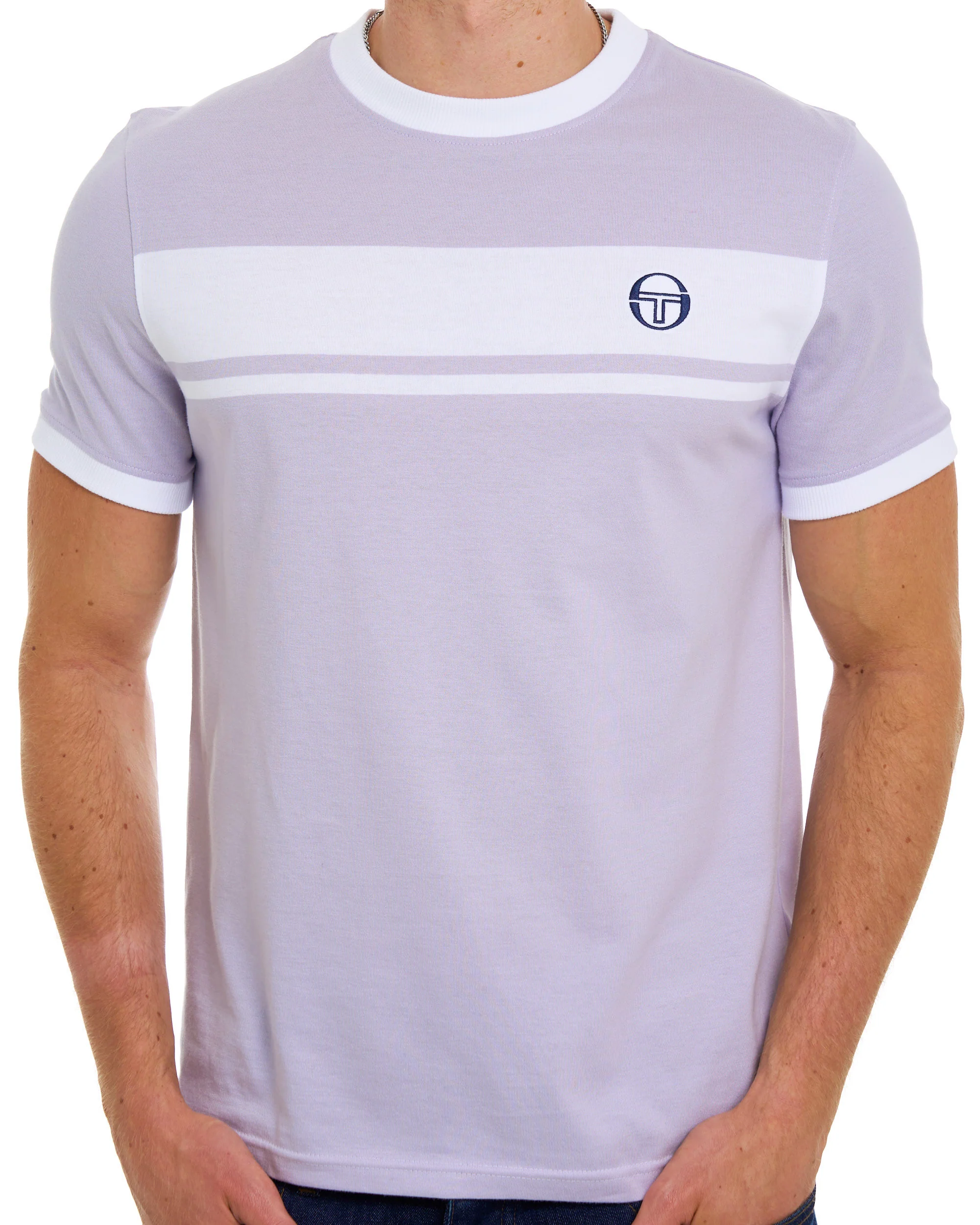 Sergio Tacchini Masters T Shirt Lilac White - Image 3