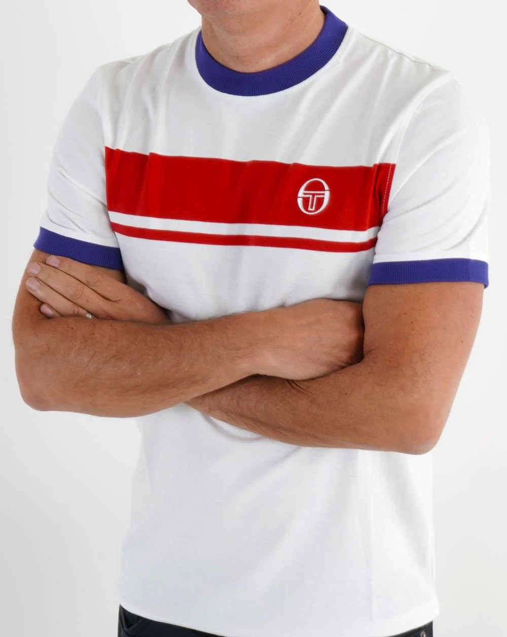 Sergio Tacchini Masters T Shirt White/red/blue - Image 3