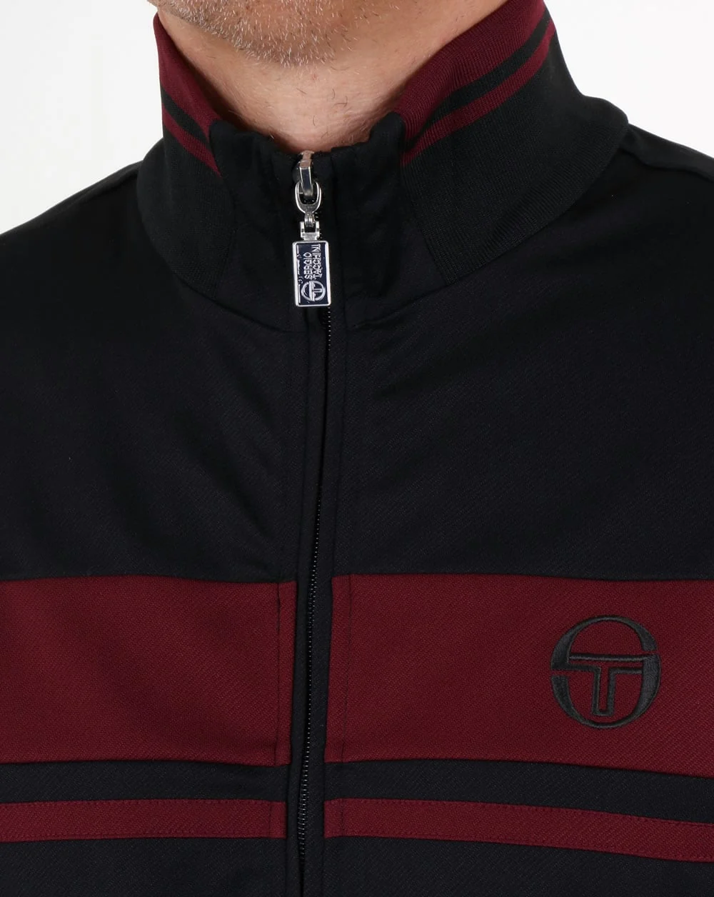 Sergio Tacchini Masters Track Top Black/Burgundy - Image 2