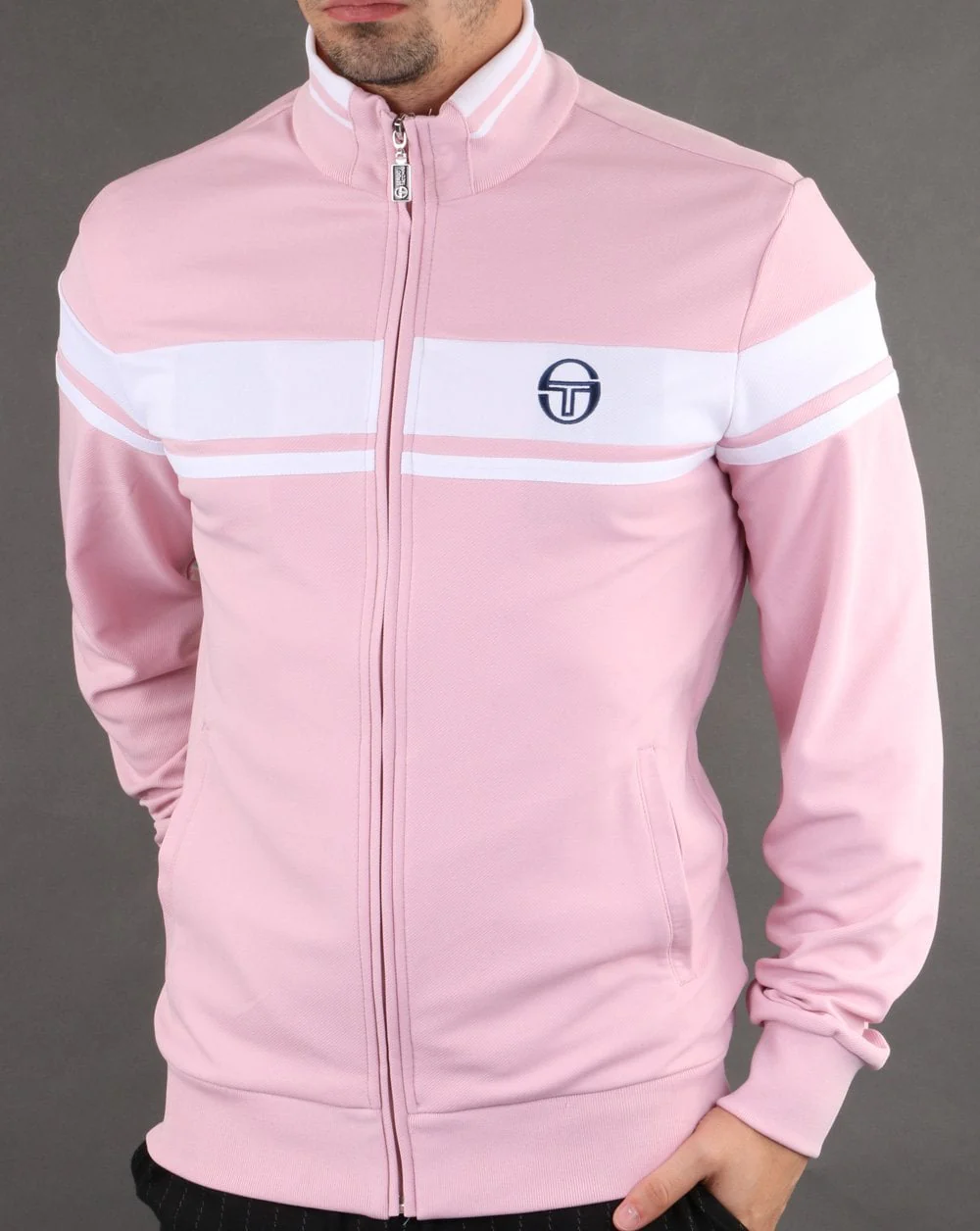 Sergio Tacchini Masters Track Top Pink/White