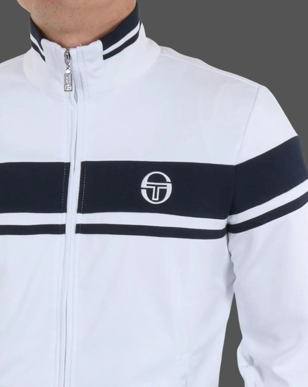 Sergio Tacchini Masters Track Top White/Navy - Image 2