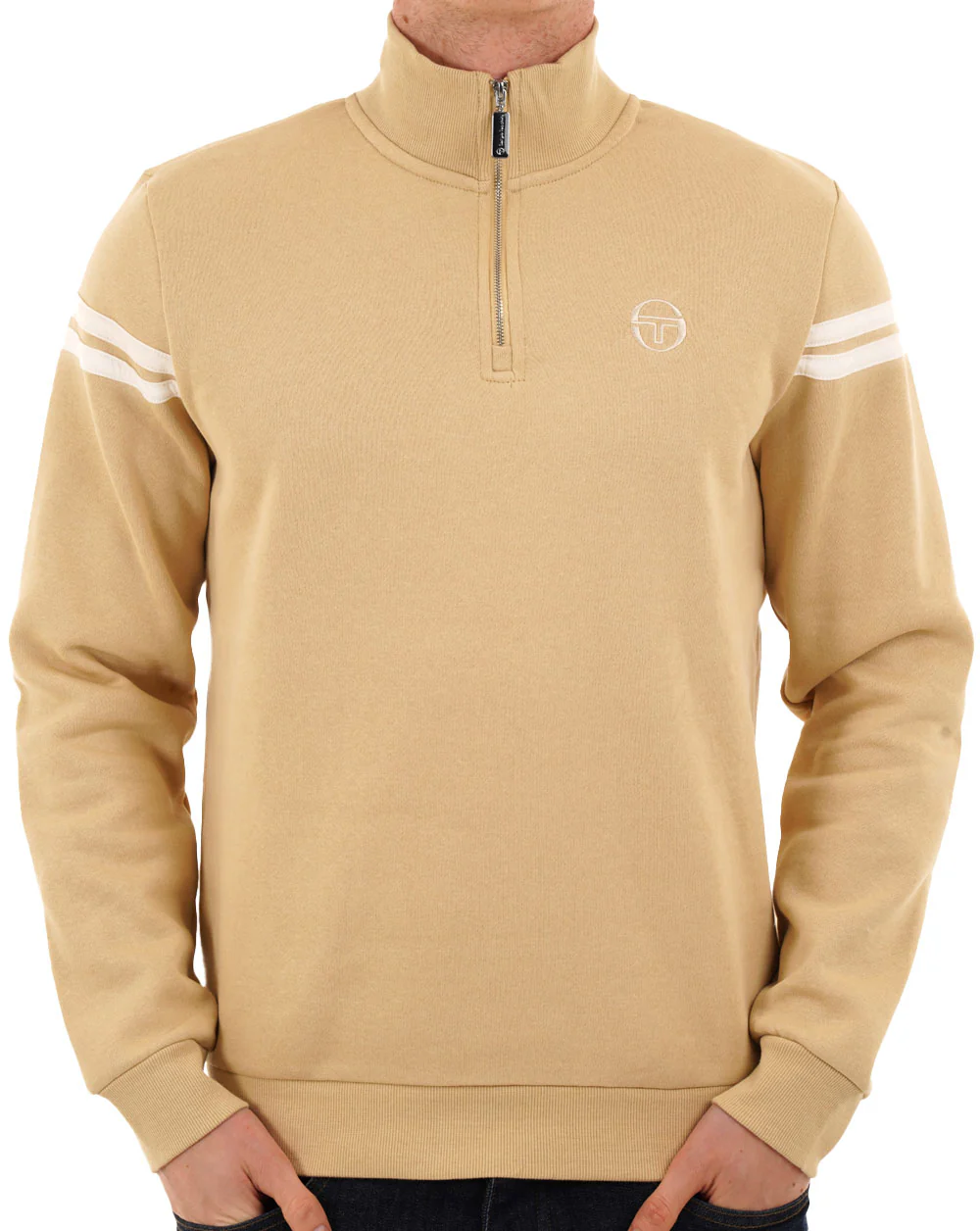 Sergio Tacchini Maurizio 1/4 Zip Sweat Sand - Image 3