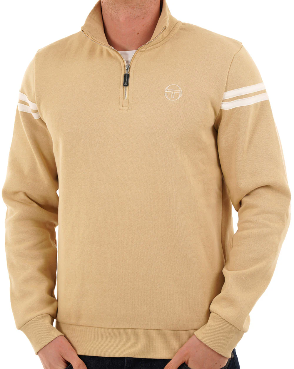 Sergio Tacchini Maurizio 1/4 Zip Sweat Sand - Image 4