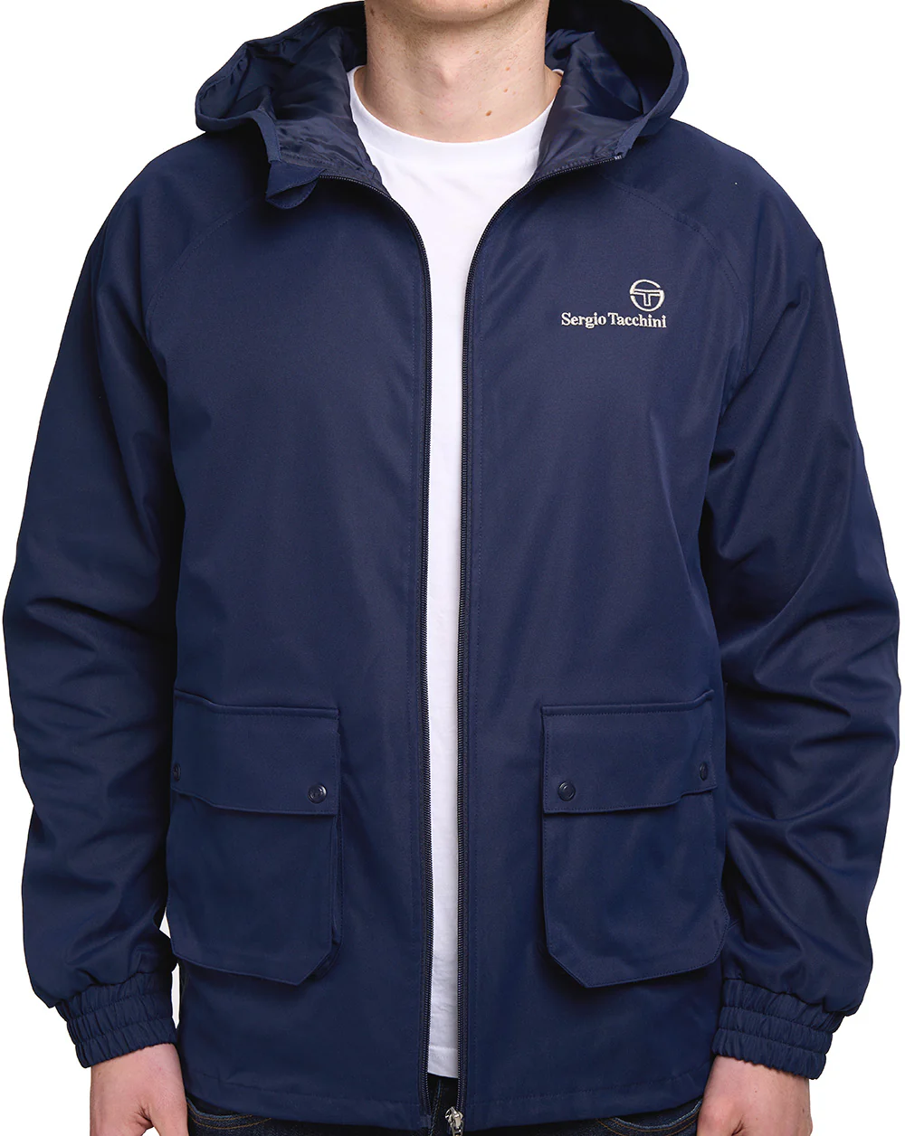 Sergio Tacchini Hooded Casual Jacket Navy Blue - Image 3