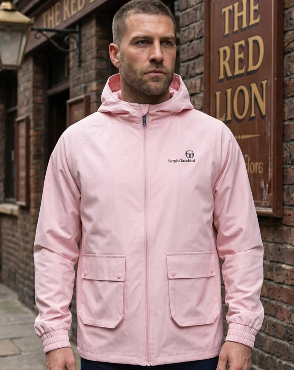 Sergio Tacchini Hooded Casual Jacket Soft Pink Rose - Image 2