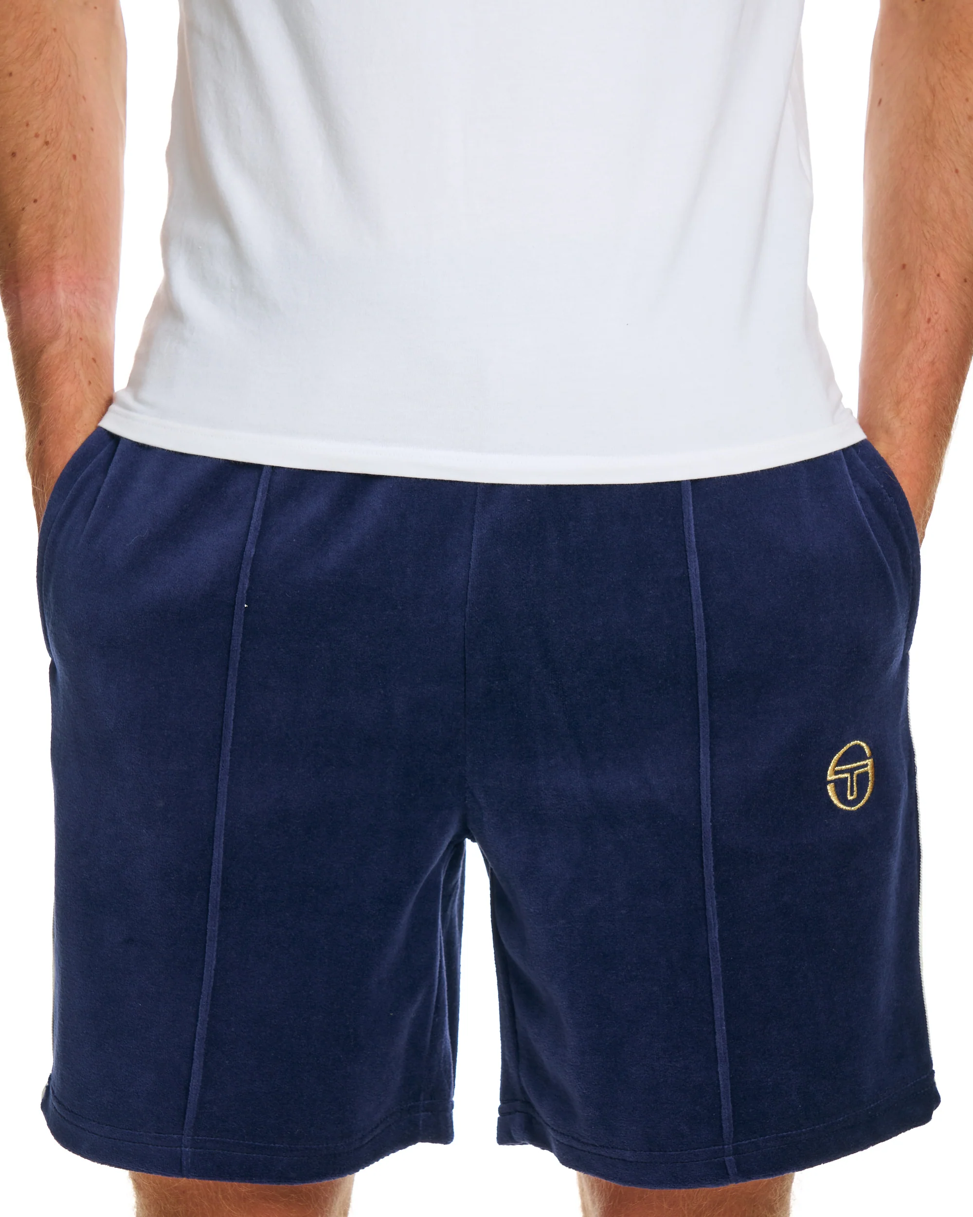 Sergio Tacchini Monte Velour Shorts Navy Blue - Image 2