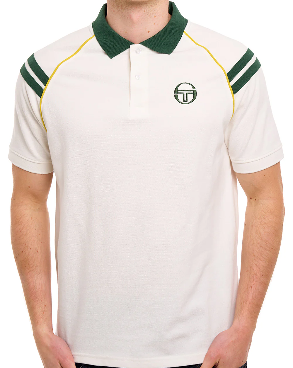 Sergio Tacchini New Cortona Polo Shirt Gardenia/Pine Green