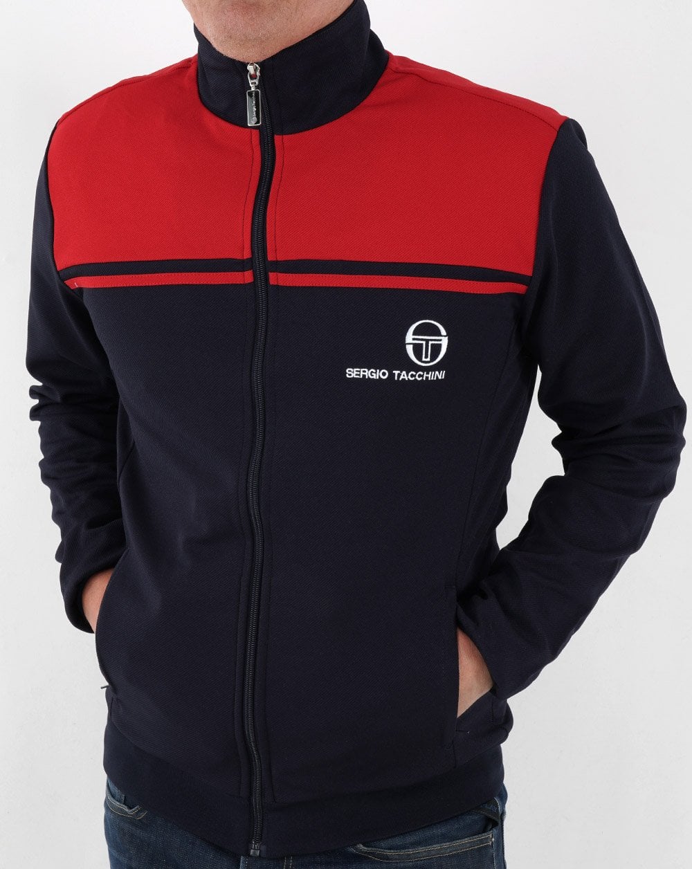 Sergio Tacchini New Young Line Track Top Navy/Red - Image 2