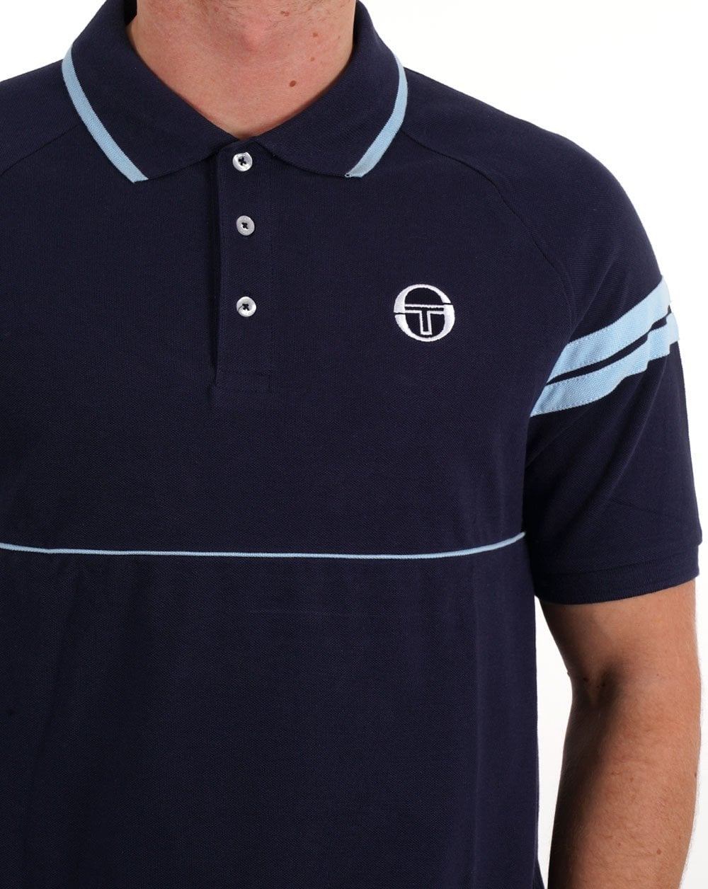 Sergio Tacchini Orion Polo Shirt Navy/Sky Blue - Image 2