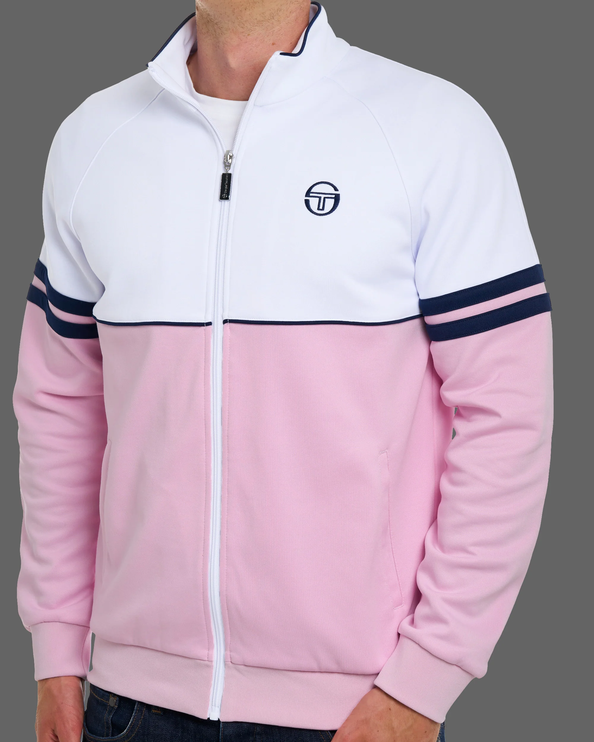 Sergio Tacchini Orion Track Top Pink/White - Image 3