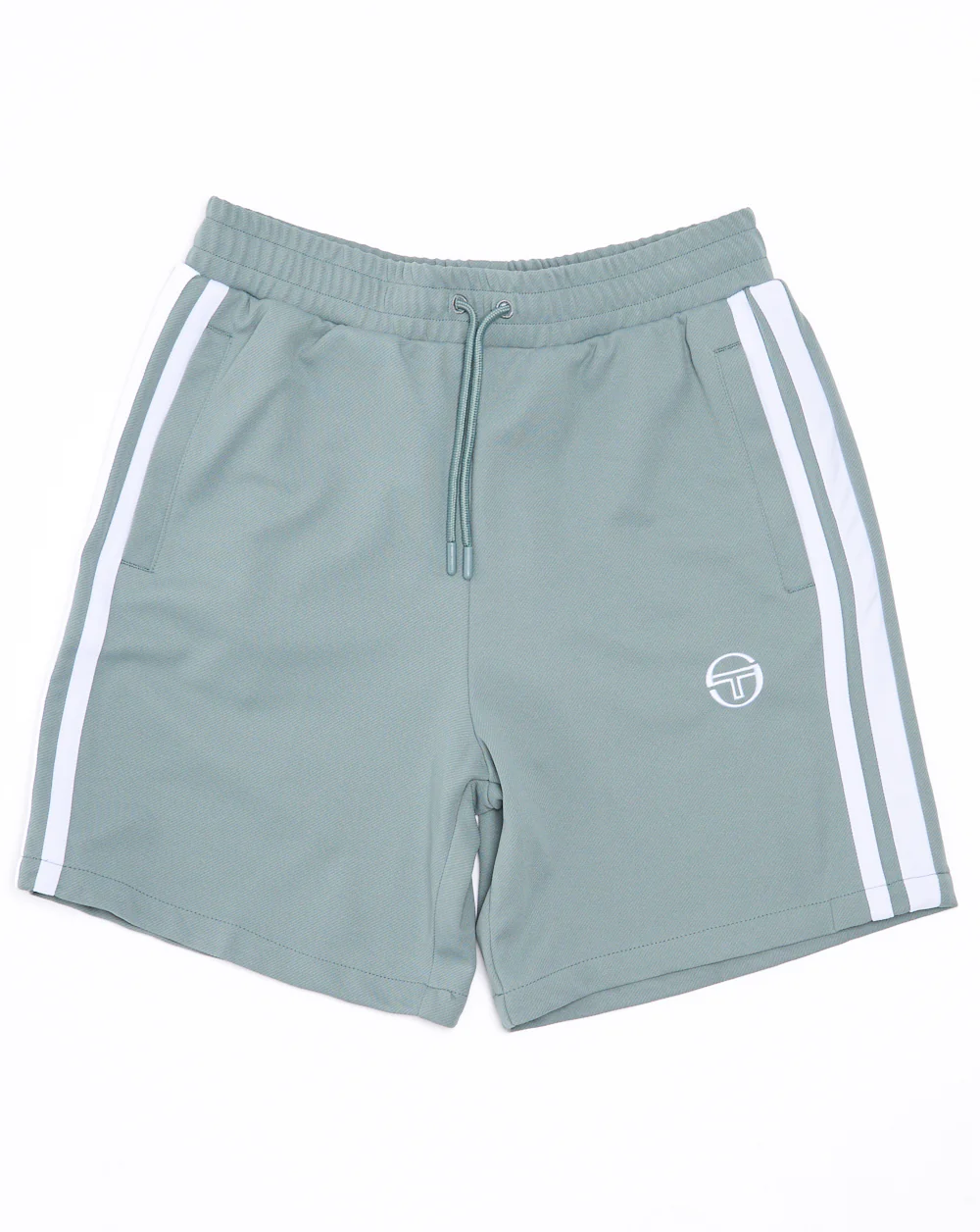 Sergio Tacchini Striped Casual Shorts Lead Grey/White