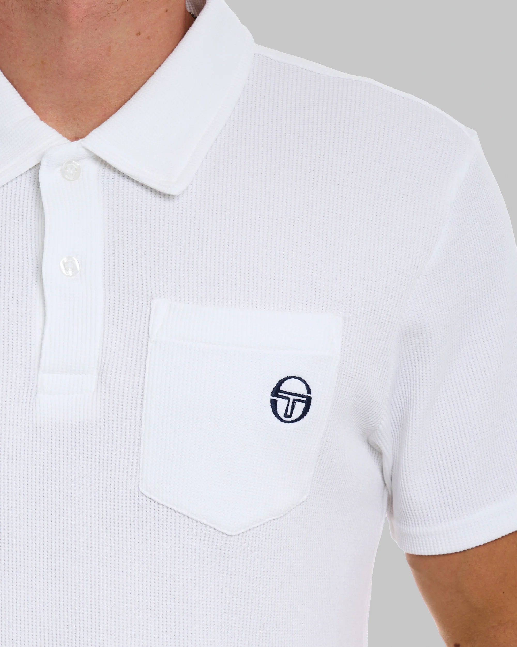 Sergio Tacchini Chest Pocket Polo White - Image 2
