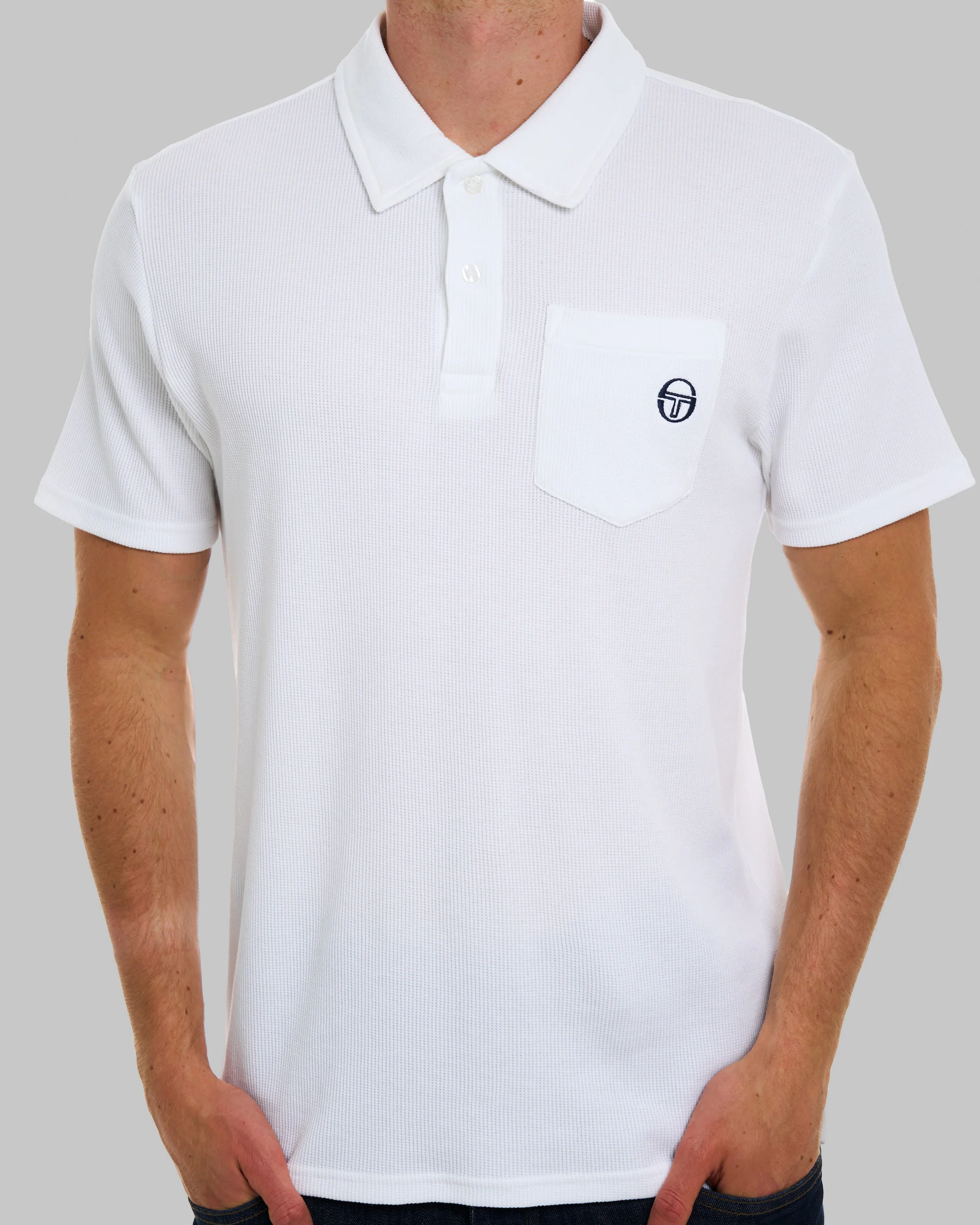 Sergio Tacchini Chest Pocket Polo White - Image 3