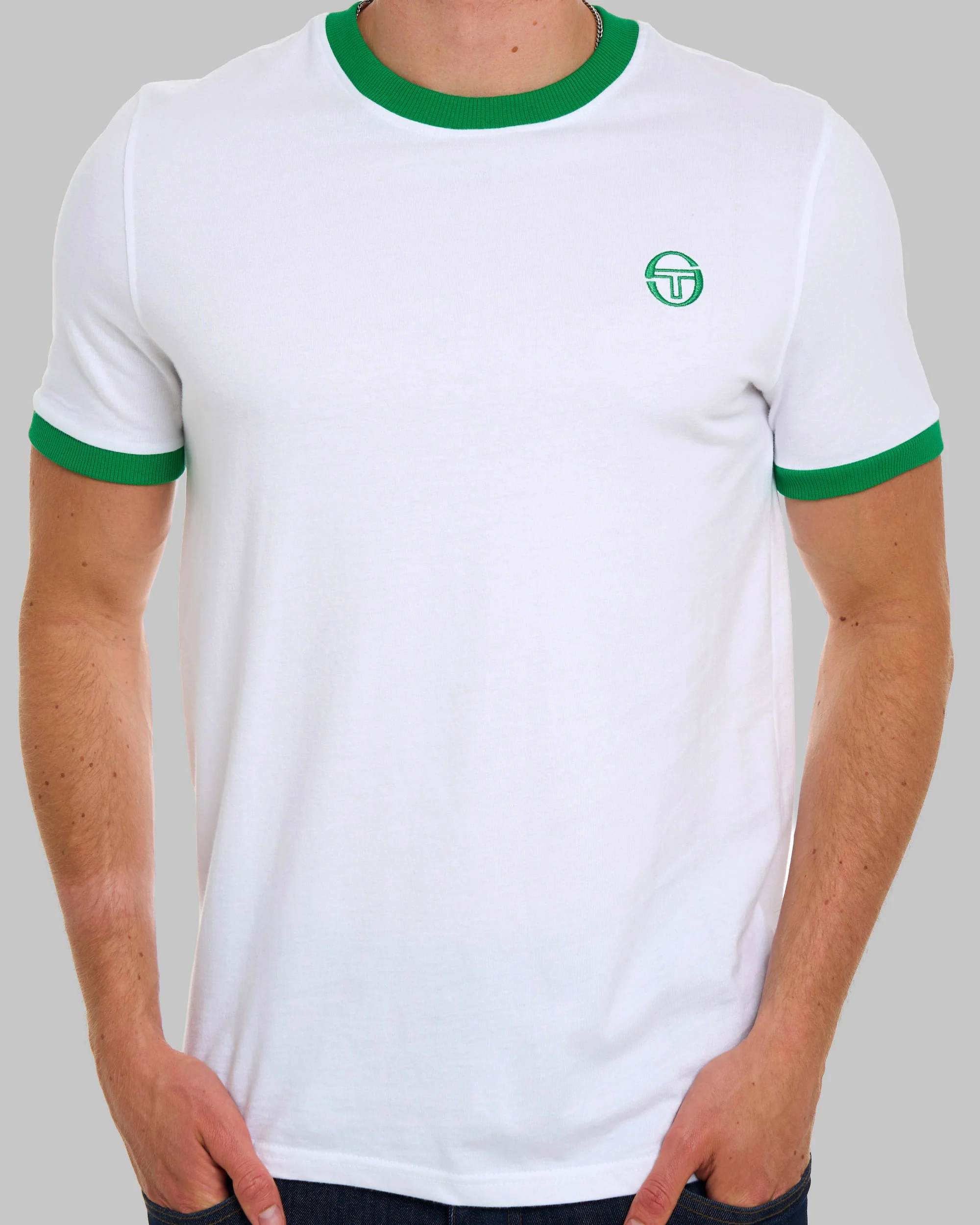 Sergio Tacchini Pro Ringer T Shirt White/Green