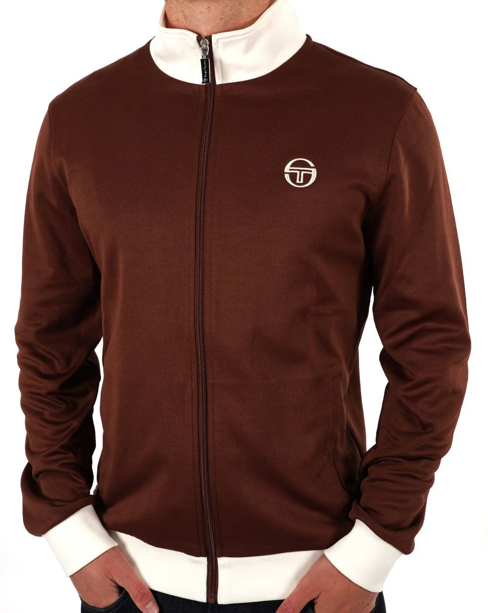Sergio Tacchini Retro Track Top Brown Gardenia