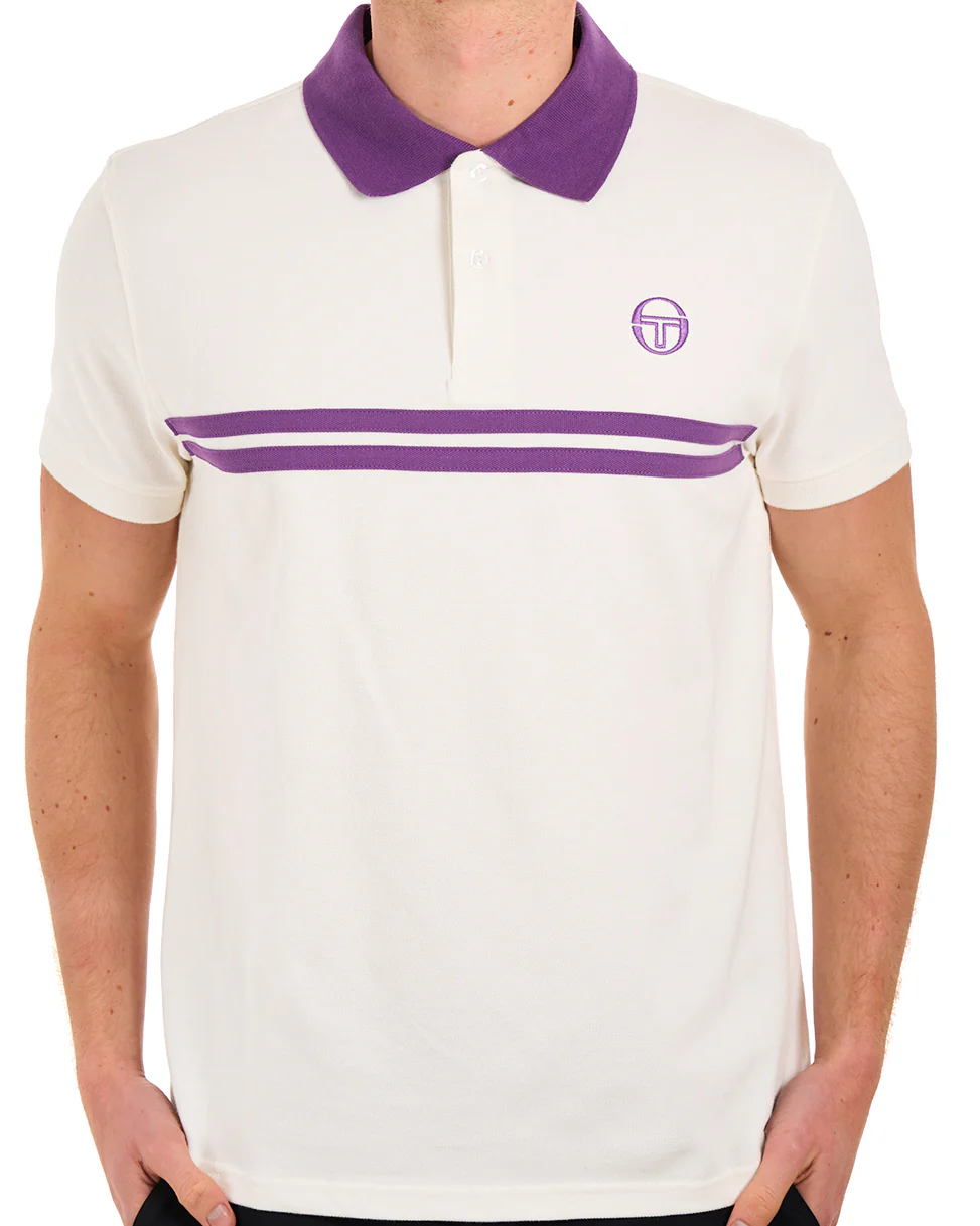 Sergio Tacchini Supermac Polo Shirt Gardenia/Purple