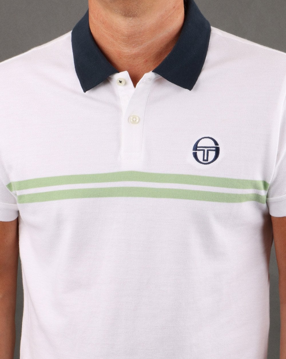 Sergio Tacchini Supermac Polo Shirt White/Green - Image 4