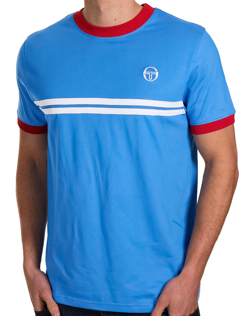 Sergio Tacchini Supermac T Shirt Blue / Red - Image 2