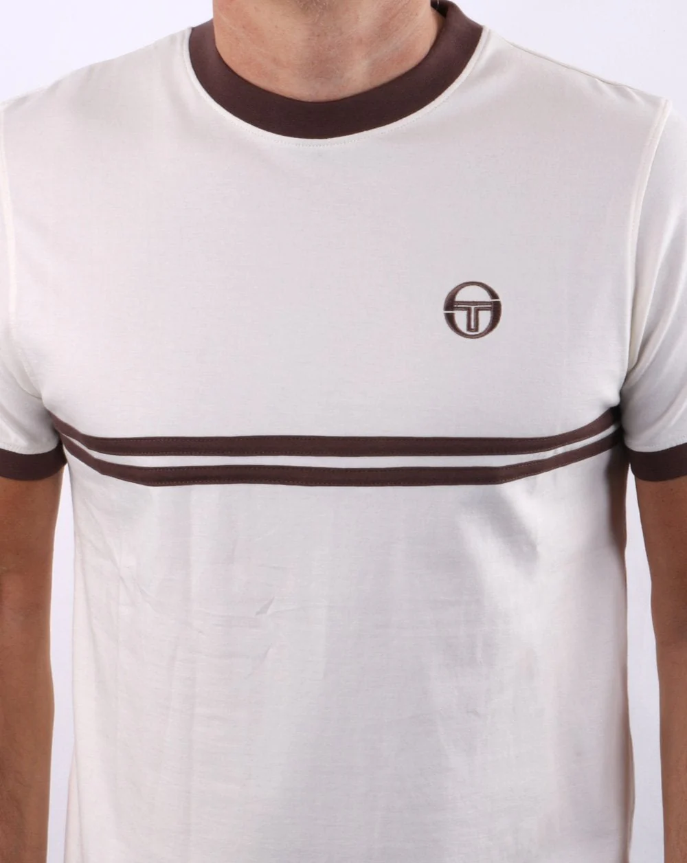 Sergio Tacchini Supermac T Shirt Cream/Brown - Image 2