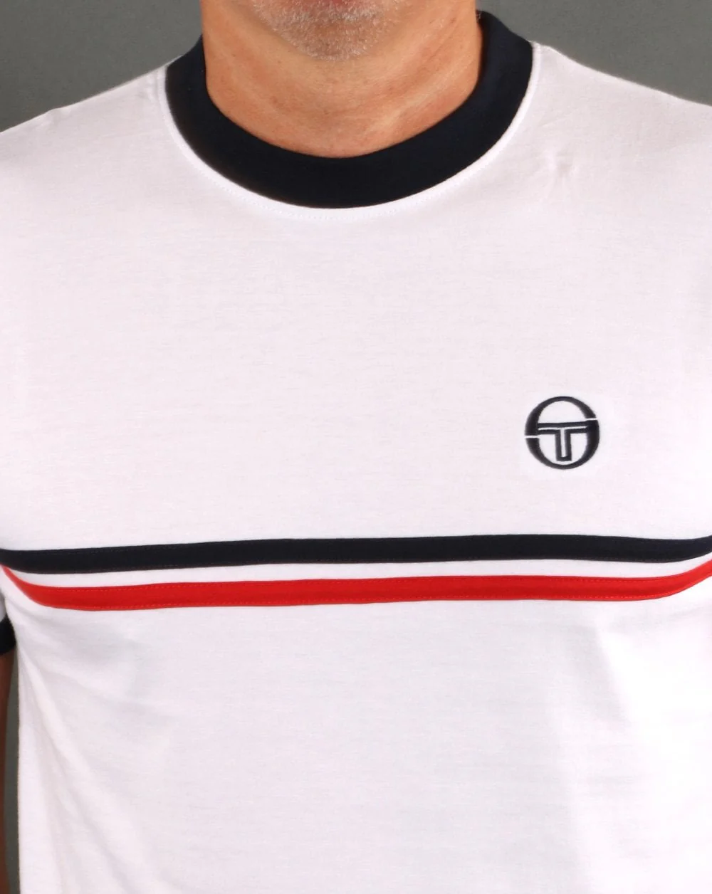 Sergio Tacchini Supermac T Shirt White/Red - Image 3