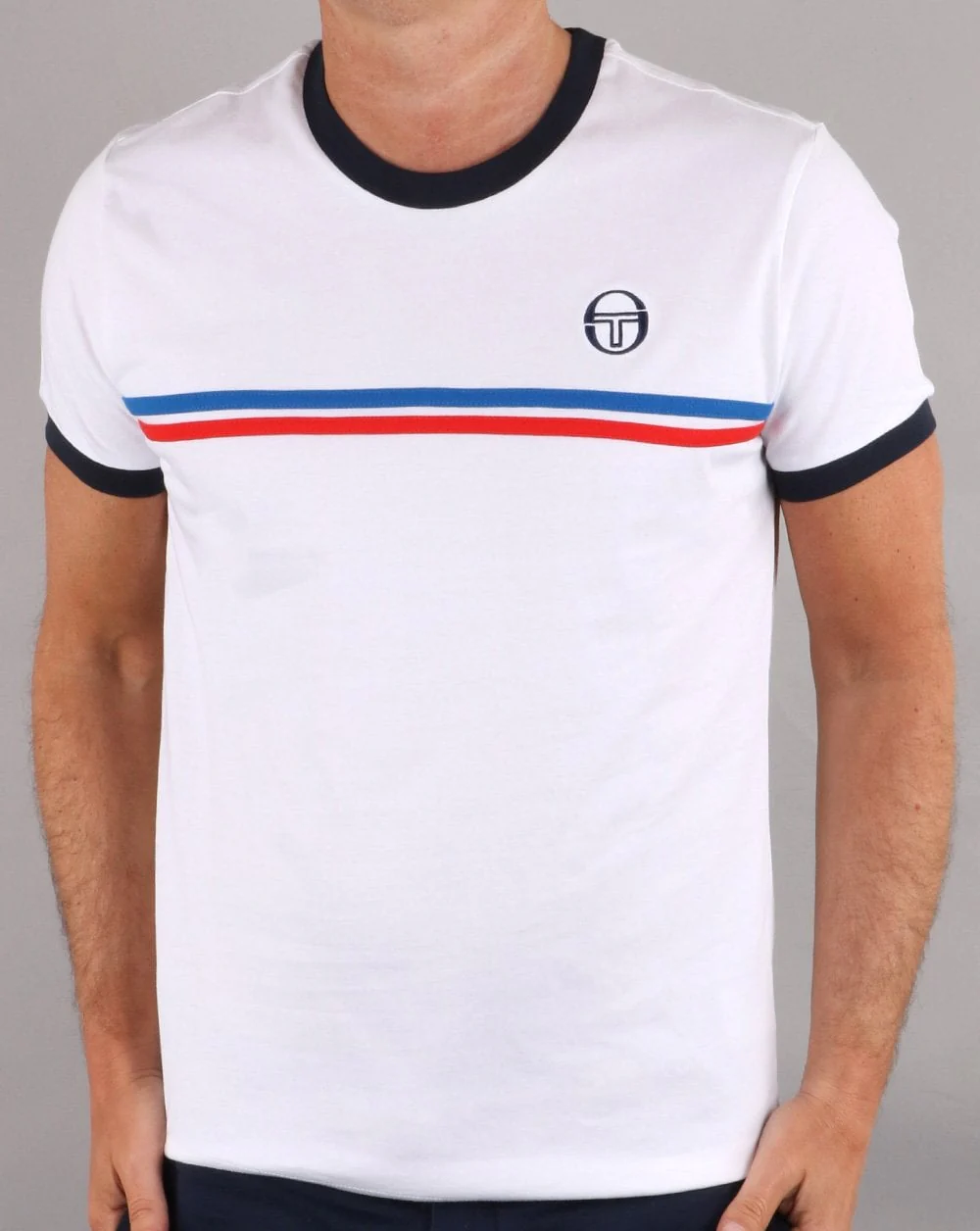 Sergio Tacchini Supermac T-shirt White/Royal/Red - Image 2