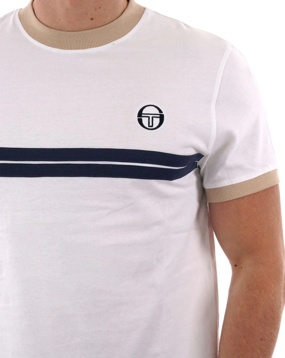 Sergio Tacchini Supermac T Shirt White/Stone - Image 2
