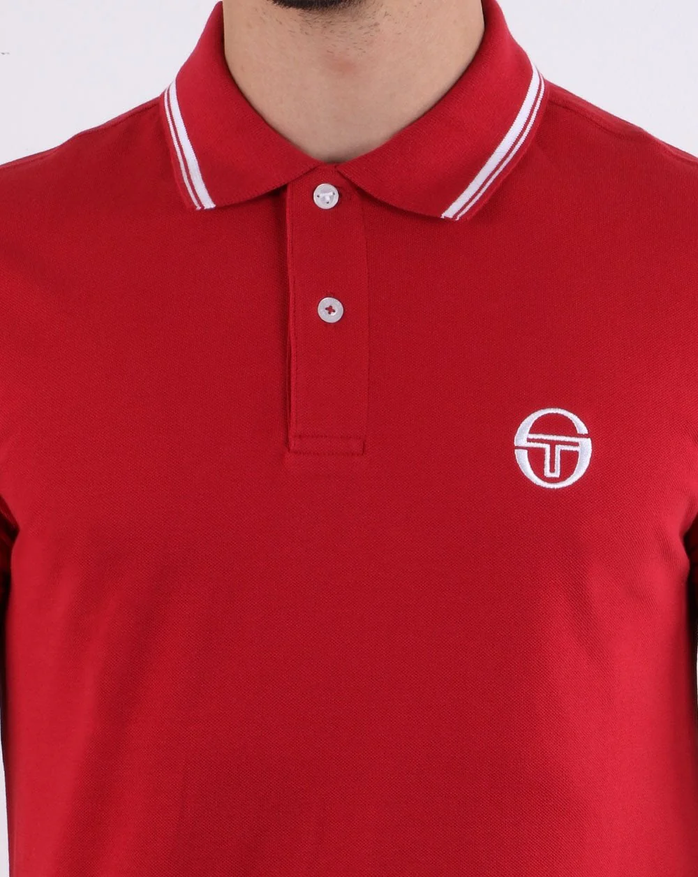Sergio Tacchini Tipped Polo Shirt Red/white - Image 4