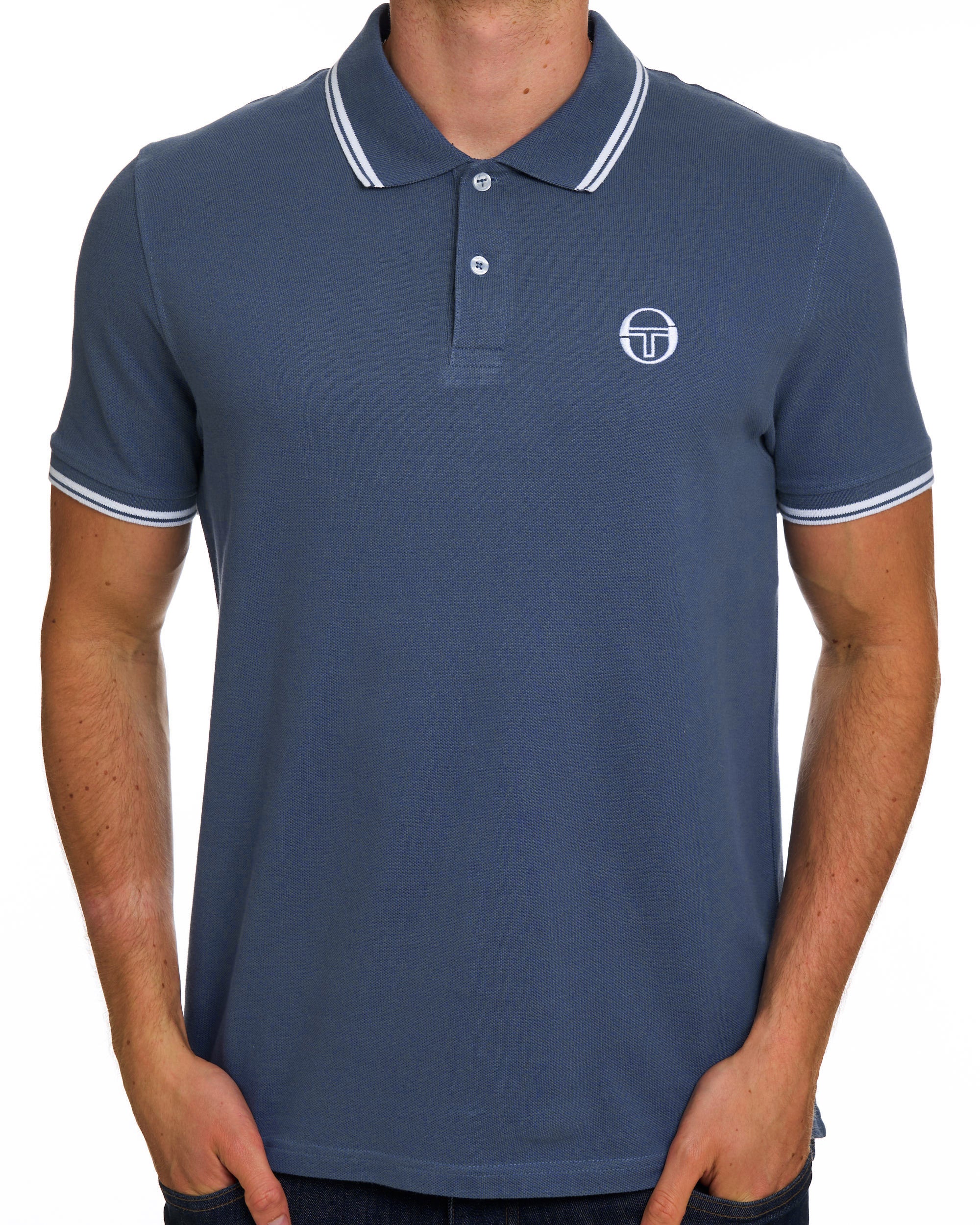 Sergio Tacchini Tipped Polo Shirt Petrol Blue
