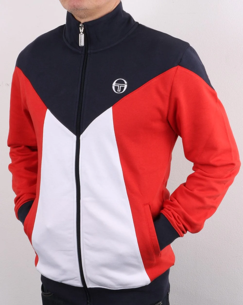 Sergio Tacchini Vero Track Top Navy/White/red - Image 2