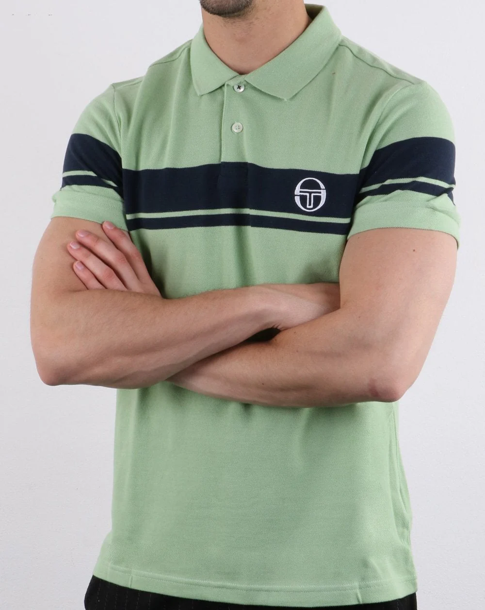 Sergio Tacchini Young Line Polo Shirt Quiet Green/navy - Image 3